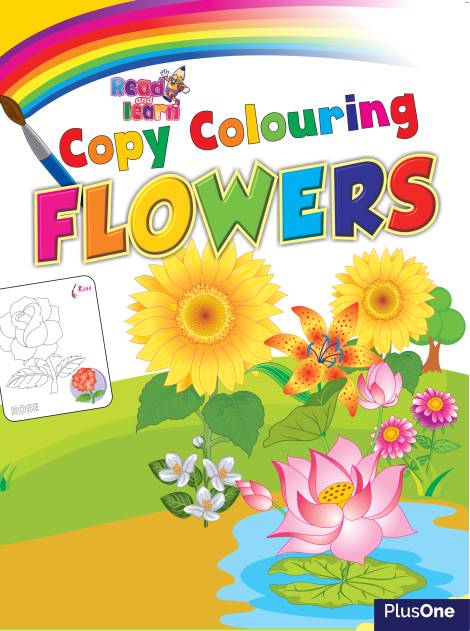 Copy coloring - flowers