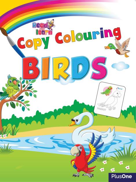 Copy coloring - birds